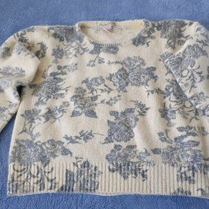 Women's gray floral sweater